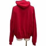 バレンシアガ Faux Logo Round Hem Hoodie ダメージ加工 プルオーバー パーカー レッド 1 メンズ 未使用品 - NEWSED
