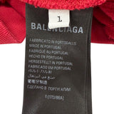 バレンシアガ Faux Logo Round Hem Hoodie ダメージ加工 プルオーバー パーカー レッド 1 メンズ 未使用品 - NEWSED
