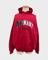 バレンシアガ Faux Logo Round Hem Hoodie ダメージ加工 プルオーバー パーカー レッド 1 メンズ 未使用品 - NEWSED