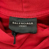 バレンシアガ Faux Logo Round Hem Hoodie ダメージ加工 プルオーバー パーカー レッド 1 メンズ 未使用品