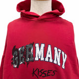 バレンシアガ Faux Logo Round Hem Hoodie ダメージ加工 プルオーバー パーカー レッド 1 メンズ 未使用品 - NEWSED