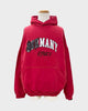 バレンシアガ Faux Logo Round Hem Hoodie Many Kisses プリント ダメージ加工 オーバーサイズ プルオーバー パーカー レッド 2 メンズ 未使用品