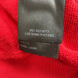 バレンシアガ Faux Logo Round Hem Hoodie Many Kisses プリント ダメージ加工 オーバーサイズ プルオーバー パーカー レッド 2 メンズ 未使用品 - NEWSED