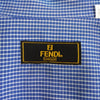 フェンディ FFロゴ 刺繍 チェック柄 長袖シャツ ブルー