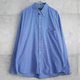 フェンディ FFロゴ 刺繍 チェック柄 長袖シャツ ブルー - NEWSED