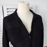 Flap Pocket Open Collar See - through Shirt - NEWSED