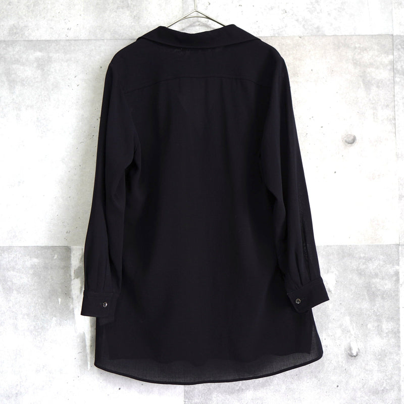 Flap Pocket Open Collar See - through Shirt - NEWSED
