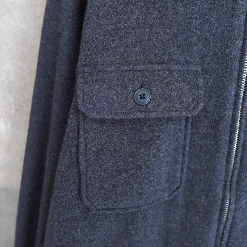 Flap Pocket Wool Zip - up Jacket - NEWSED
