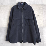 Flap Pocket Wool Zip - up Jacket - NEWSED