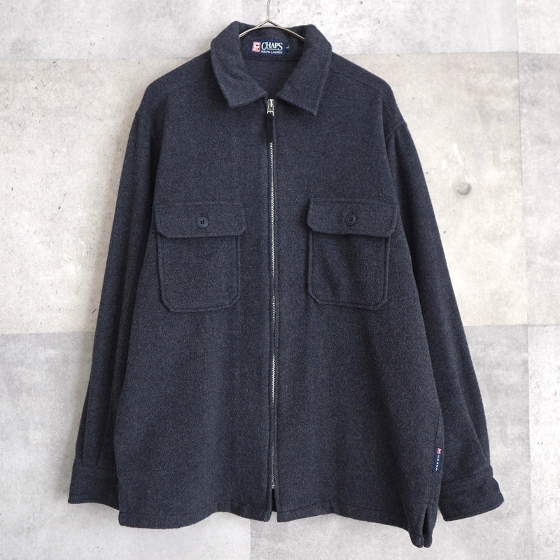 Flap Pocket Wool Zip - up Jacket - NEWSED