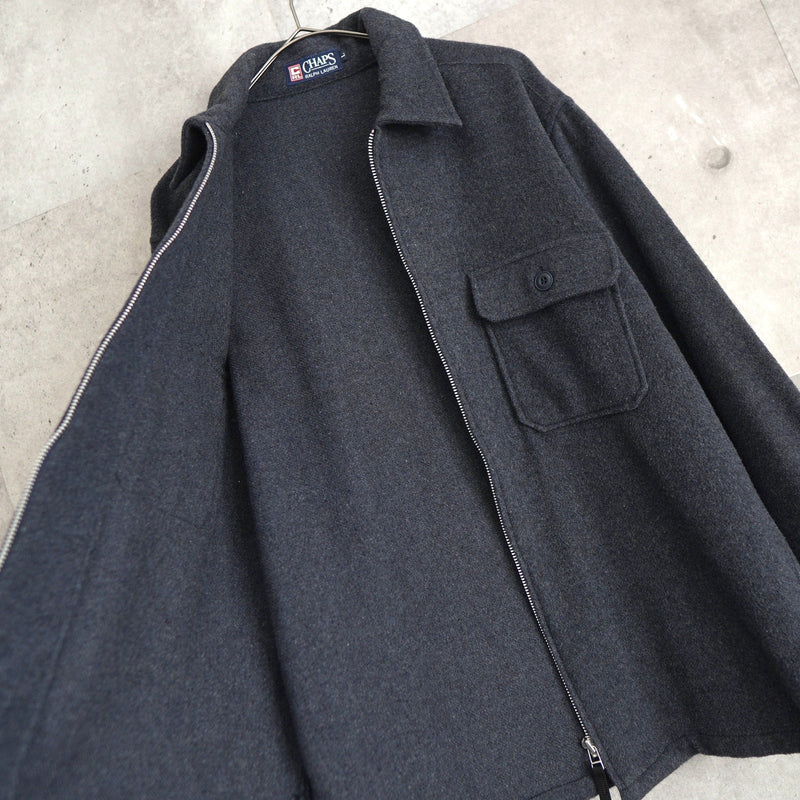 Flap Pocket Wool Zip - up Jacket - NEWSED