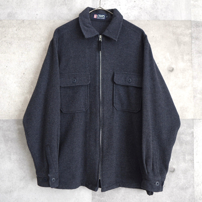 Flap Pocket Wool Zip - up Jacket - NEWSED