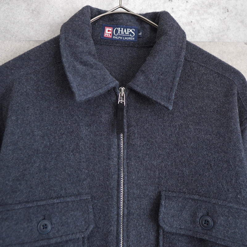 Flap Pocket Wool Zip - up Jacket - NEWSED