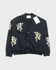 バックサイドクラブ FLEECE CARDIGAN フラワープリント スウェット カーディガン ブラック L メンズ 未使用品