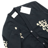 バックサイドクラブ FLEECE CARDIGAN フラワープリント スウェット カーディガン ブラック L メンズ 未使用品 - NEWSED