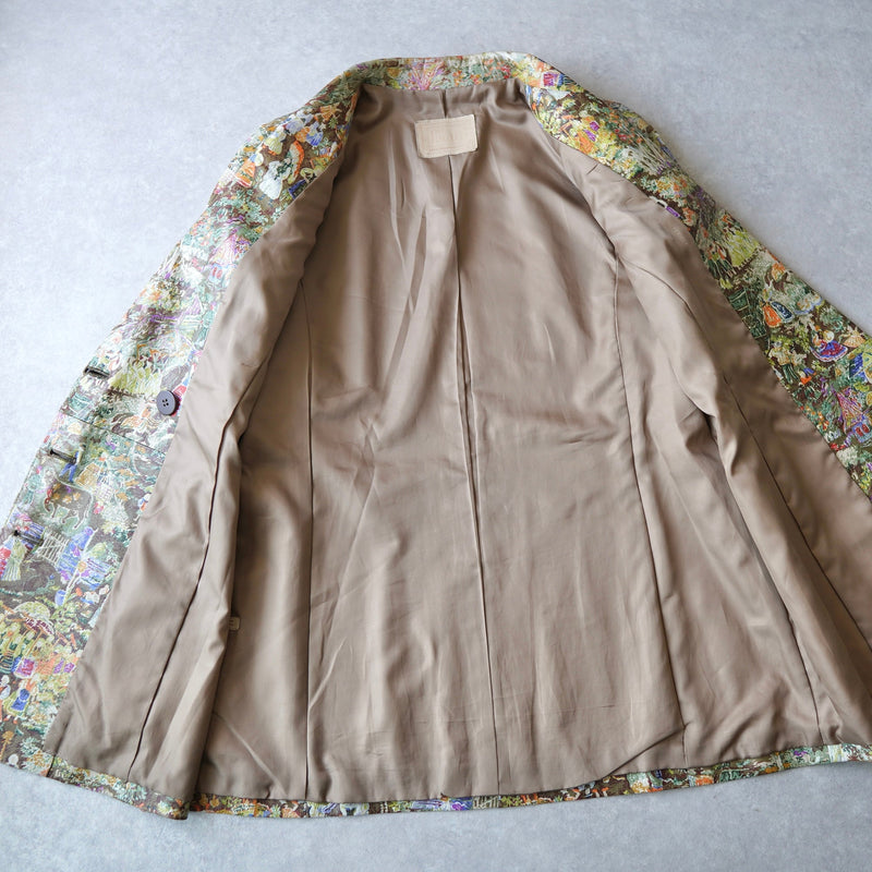 Flower patterned sheep skin leather jacket - NEWSED