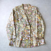 Flower patterned sheep skin leather jacket