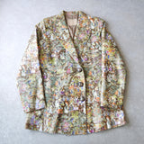 Flower patterned sheep skin leather jacket - NEWSED