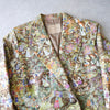 Flower patterned sheep skin leather jacket