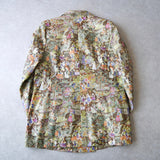 Flower patterned sheep skin leather jacket - NEWSED