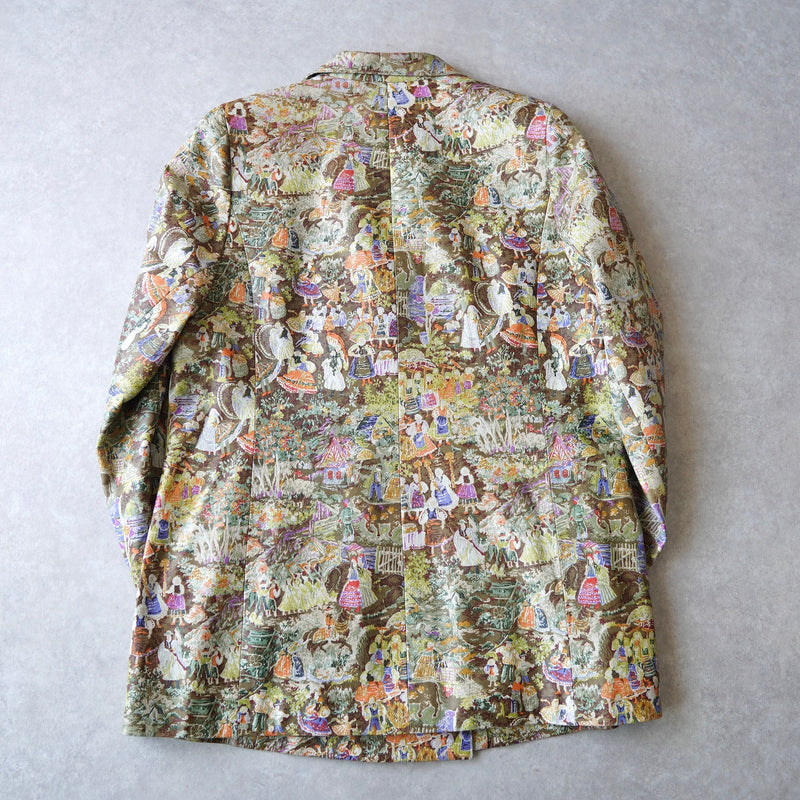 Flower patterned sheep skin leather jacket - NEWSED