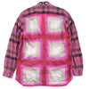 リックオウエンス FOGPOCKET LARRY SHIRT チェック柄 Vネック ロングスリーブ 長袖シャツ ピンク 40 メンズ