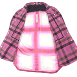 リックオウエンス FOGPOCKET LARRY SHIRT チェック柄 Vネック ロングスリーブ 長袖シャツ ピンク 40 メンズ - NEWSED