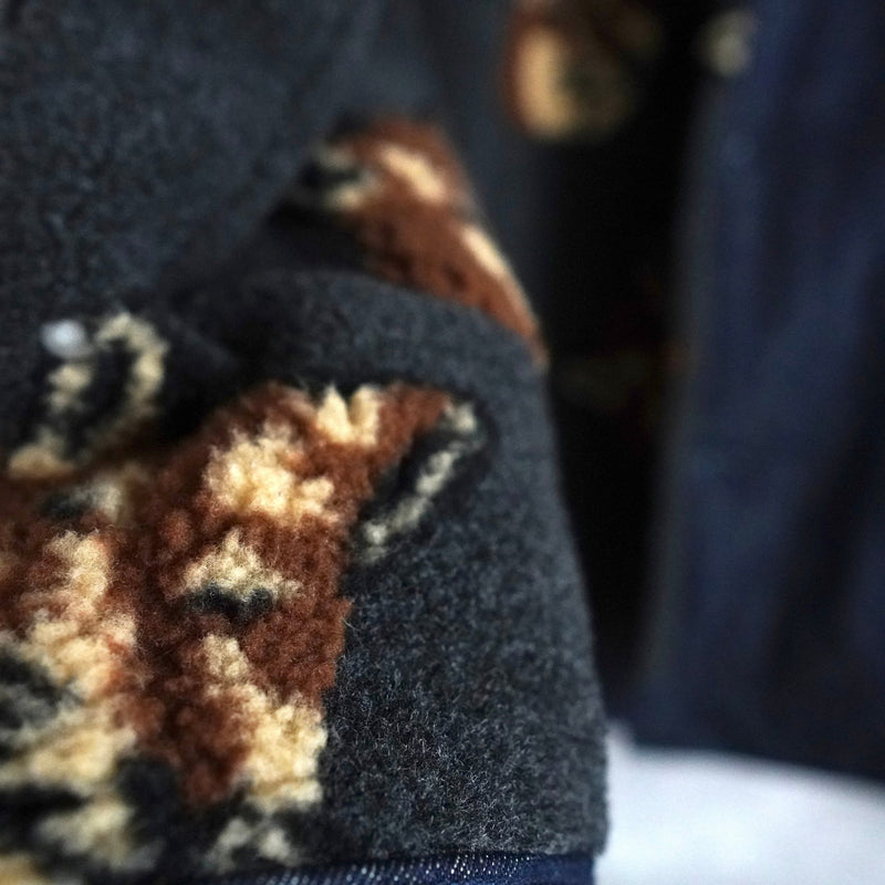 Fox Head Pattern Boa Denim Jacket｜Made in Portugal - NEWSED