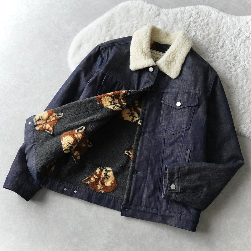 Fox Head Pattern Boa Denim Jacket｜Made in Portugal - NEWSED