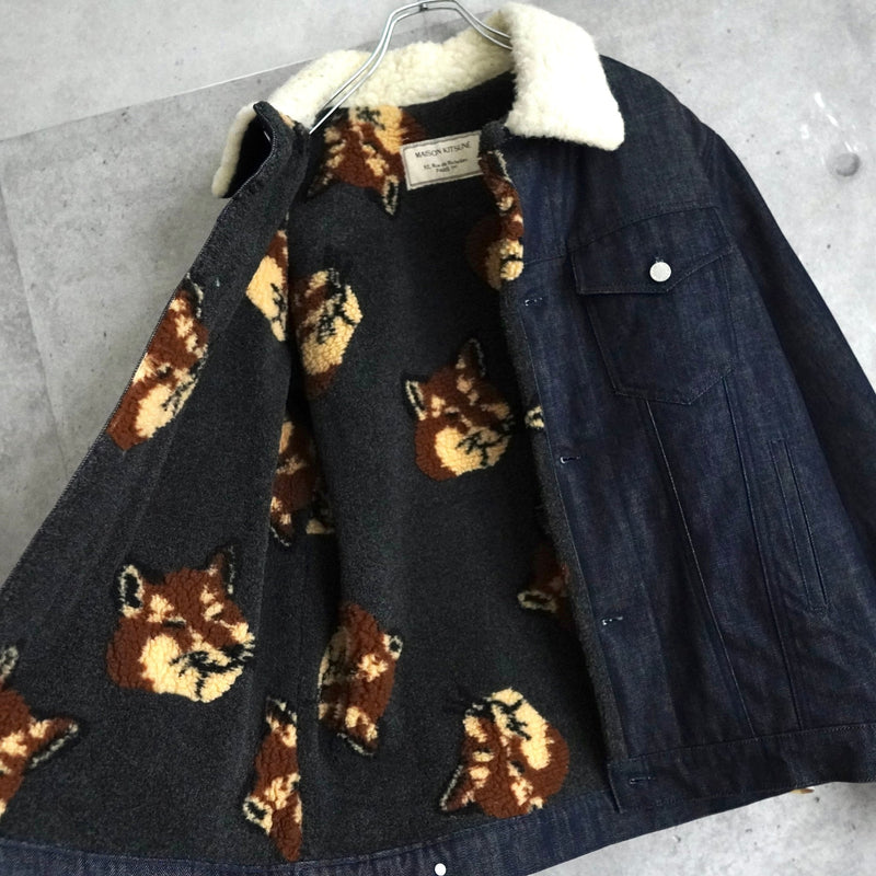 Fox Head Pattern Boa Denim Jacket｜Made in Portugal - NEWSED