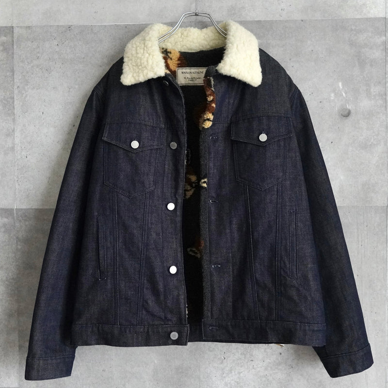 Fox Head Pattern Boa Denim Jacket｜Made in Portugal - NEWSED