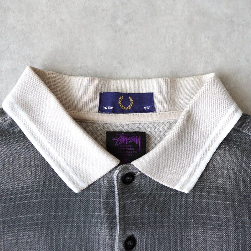 FRED PERRY × STUSSY Logo Embroidery Check Polo Shirt - NEWSED