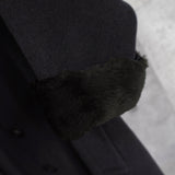 Fur Shawl Collar Wool Long Coat - NEWSED