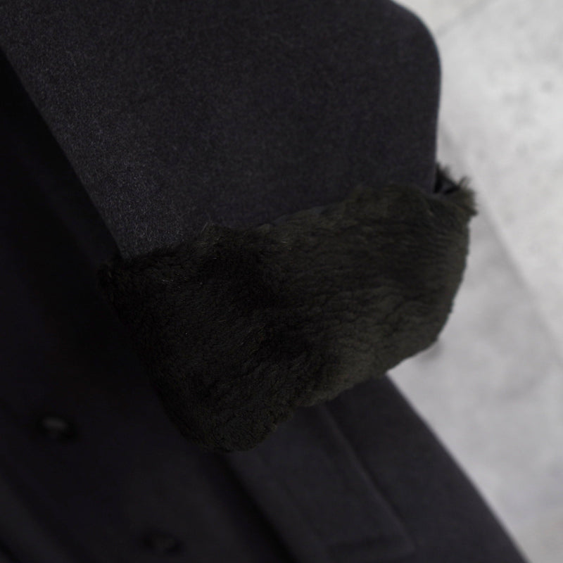 Fur Shawl Collar Wool Long Coat - NEWSED