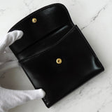 グッチ G金具 レザー 二つ折り財布 ブラック - NEWSED