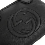 グッチ スーキー インターロッキングG レザー フリンジ 2way ハンドバッグ ショルダーバッグ ブラック - NEWSED