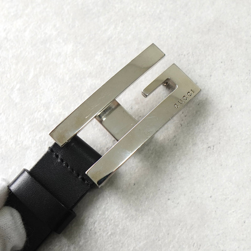 グッチ Gロゴ シルバー金具 ベルト ブラック レディース - NEWSED
