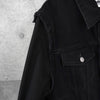 MM6 Maison Margiela mixed-material shirt sleeve black denim jacket