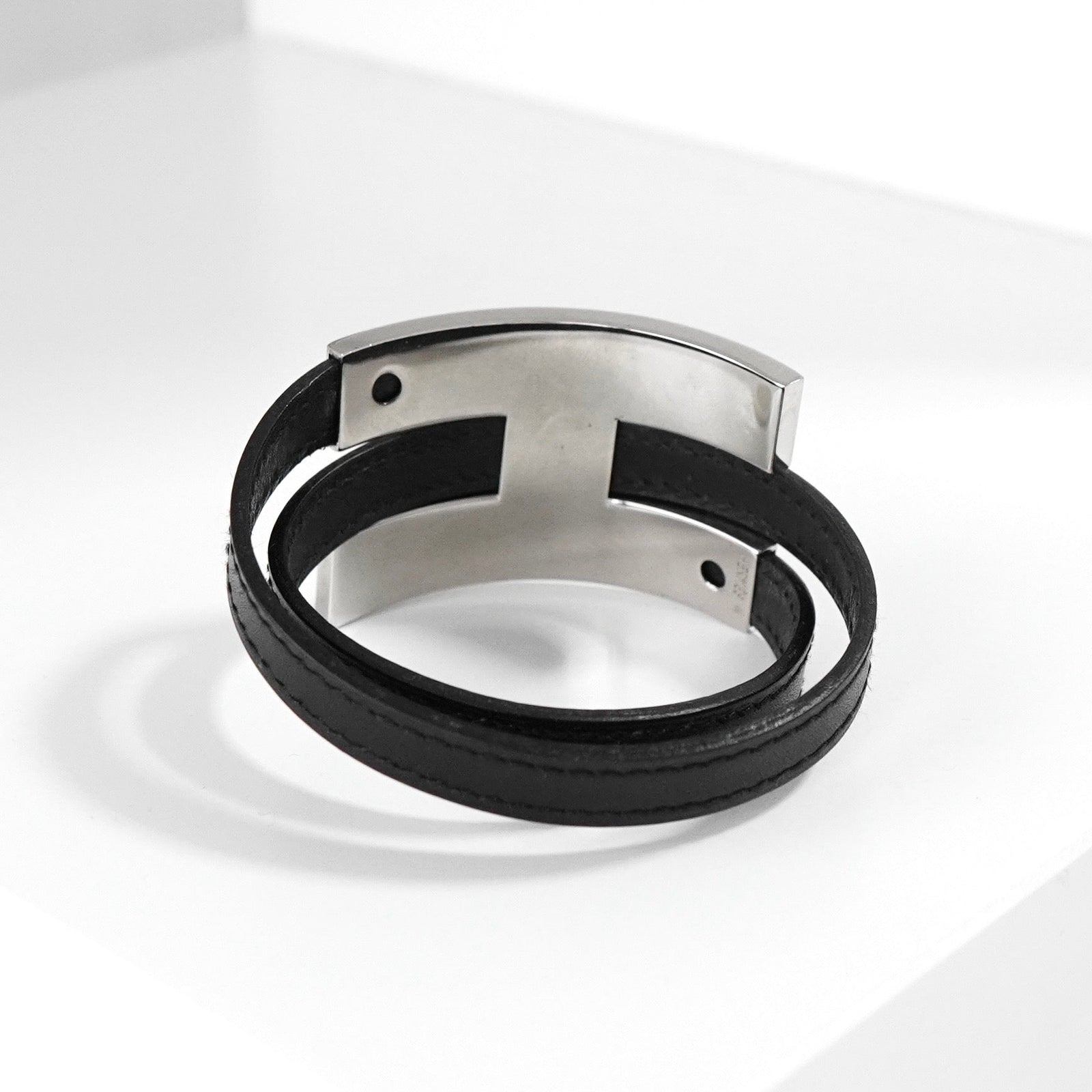 エルメス プスプス レザー ブレスレット シルバー金具 G刻印