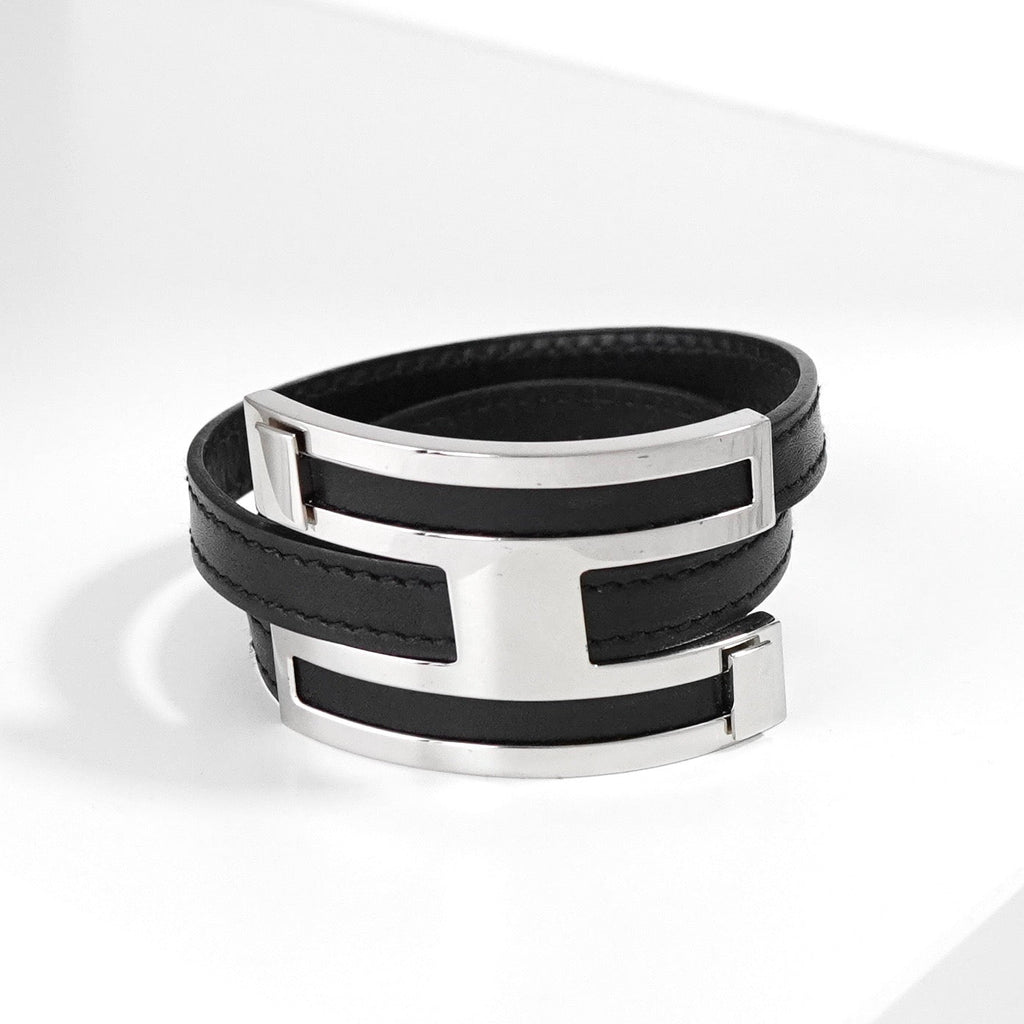 HERMES プスプスレザーブレスレット シルバー金具