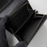 ジバンシィ ヴィンテージ Gロゴ キャンバス / レザー 二つ折り財布 グレー / ブラック 箱付き - NEWSED