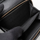 ジバンシィ ヴィンテージ Gロゴ キャンバス / レザー 二つ折り財布 グレー / ブラック 箱付き - NEWSED