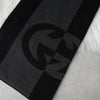 グッチ インターロッキングG ウール マフラー ブラック / グレー