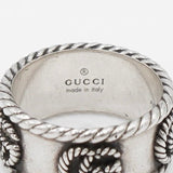 グッチ アラベスク インターロッキングG シルバー925 指輪 リング サイズ10 8.5号 保存袋 箱付き - NEWSED