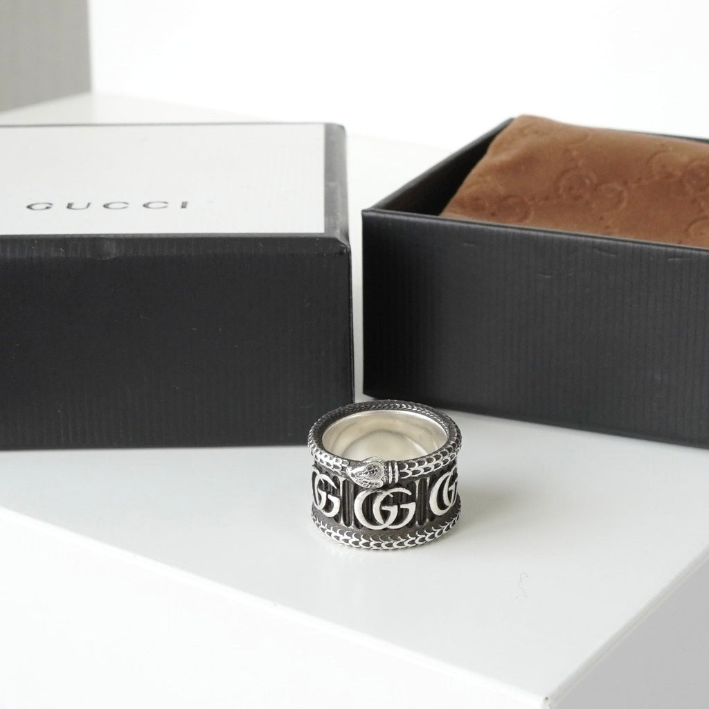 グッチ ダブルG スネーク シルバー925 指輪 リング 13.5号 箱付き