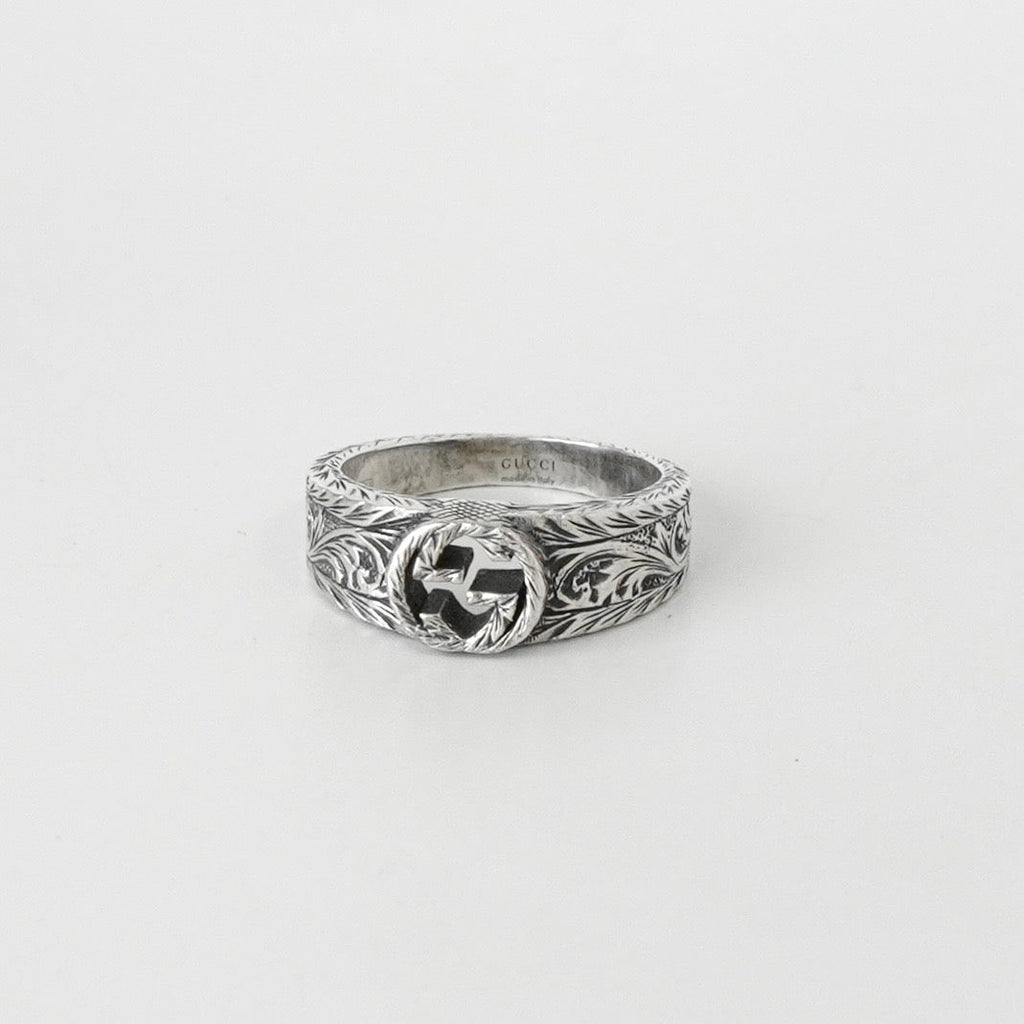 グッチ インターロッキングG アラベスク シルバー925 指輪 リング サイズ17 / 15.5号