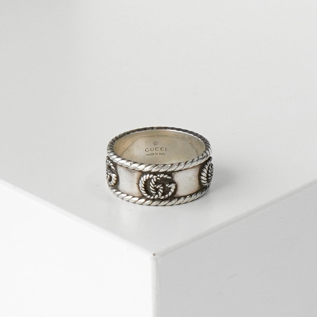 グッチ アラベスク インターロッキングG シルバー925 指輪 リング 18サイズ 16号