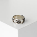 グッチ アラベスク インターロッキングG シルバー925 指輪 リング 18サイズ 16号 - NEWSED