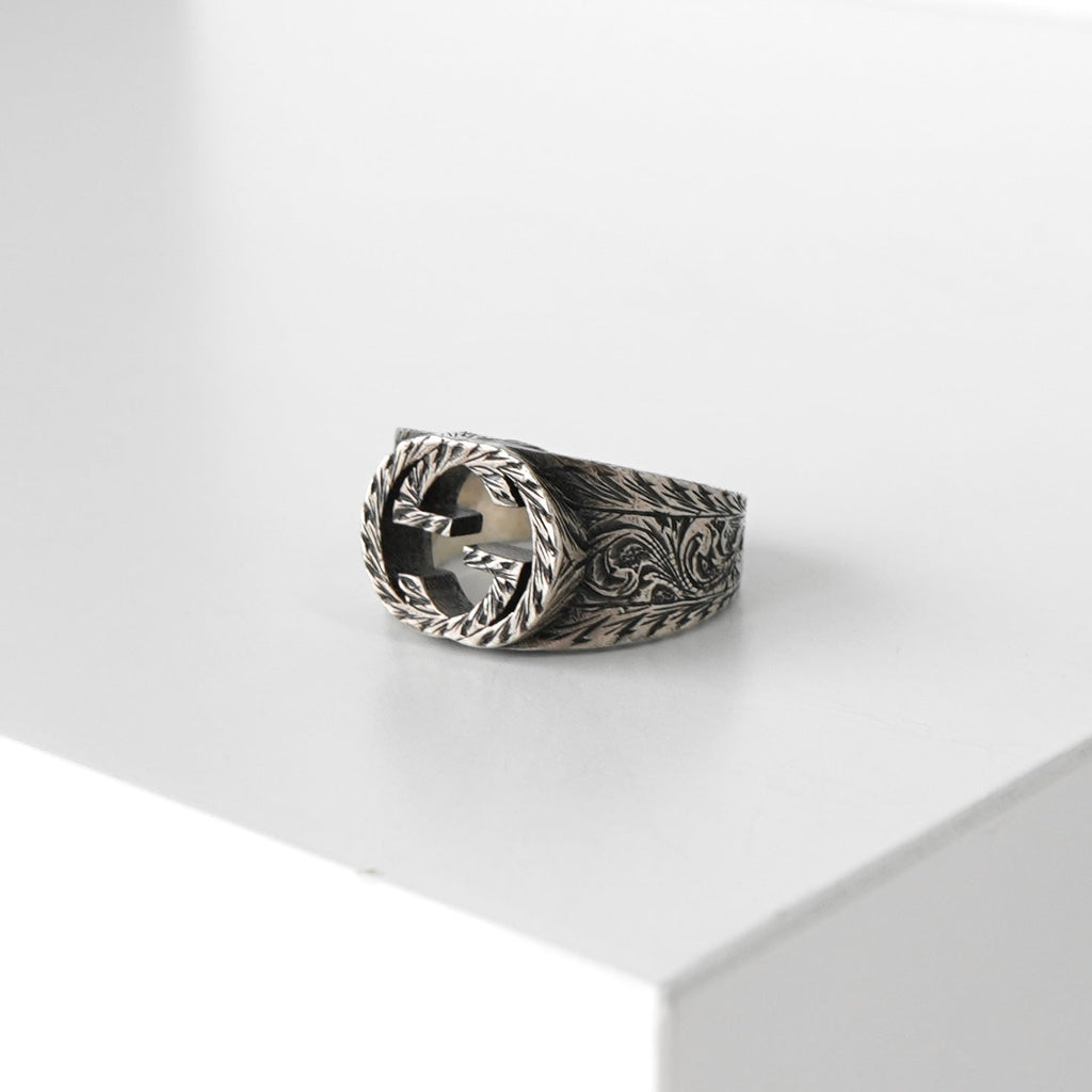 グッチ インターロッキングG アラベスク シルバー925 指輪 リング 18.5号