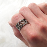 グッチ アラベスク フラワー インターロッキングG シルバー925 指輪 リング サイズ22 20号 - NEWSED